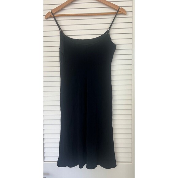 VTG Rozae Nichols Black Slip Dress 4 Spaghetti Straps Crisscross Pattern - Picture 3 of 5